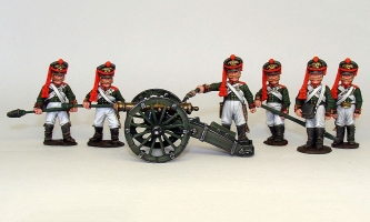 Оловянные солдатики Гвардейская пешая артиллерия. Россия, 1812 год