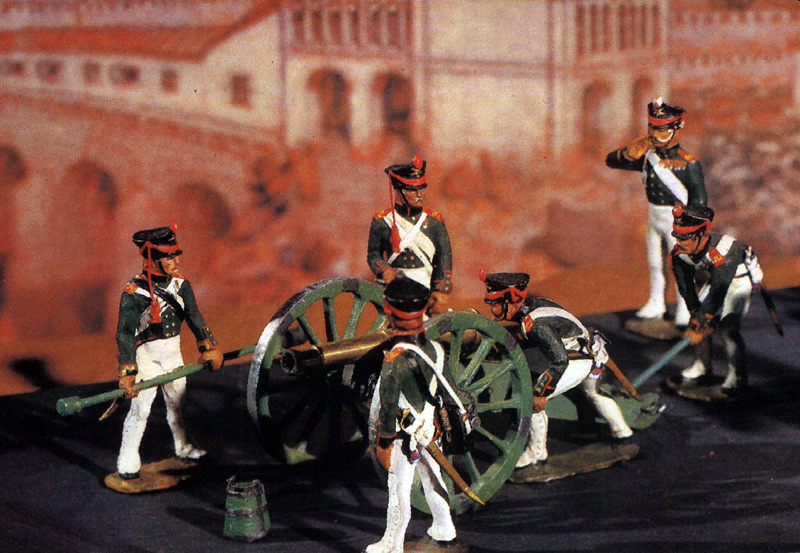 Расчет 6-фунтовой пушки русской пешей артиллерии. 1812 г.  (Петр Космолинский)