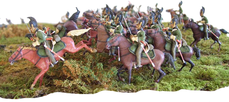 Атака Оренбургских драгун на каре французского 7-го Лёгкого полка.